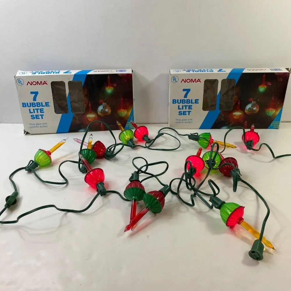 NOMA 7 Bubble Lite Set Christmas Lights With Colorful Action Overload Protection